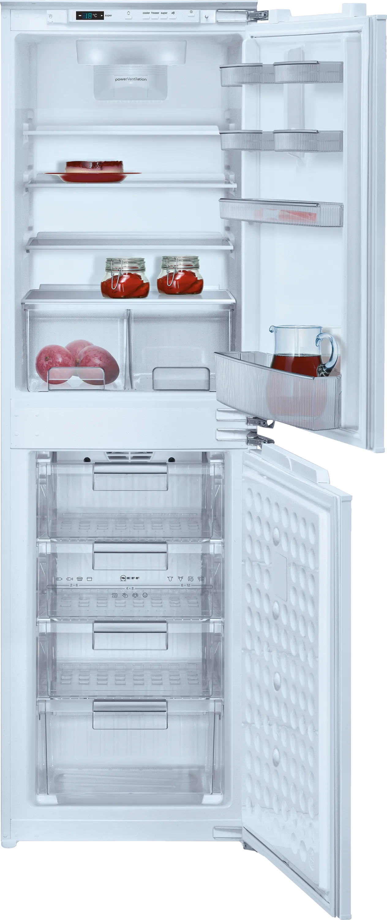  built-in fridge-freezer with freezer at bottom 177.2 x 53.8 cm flat hinge