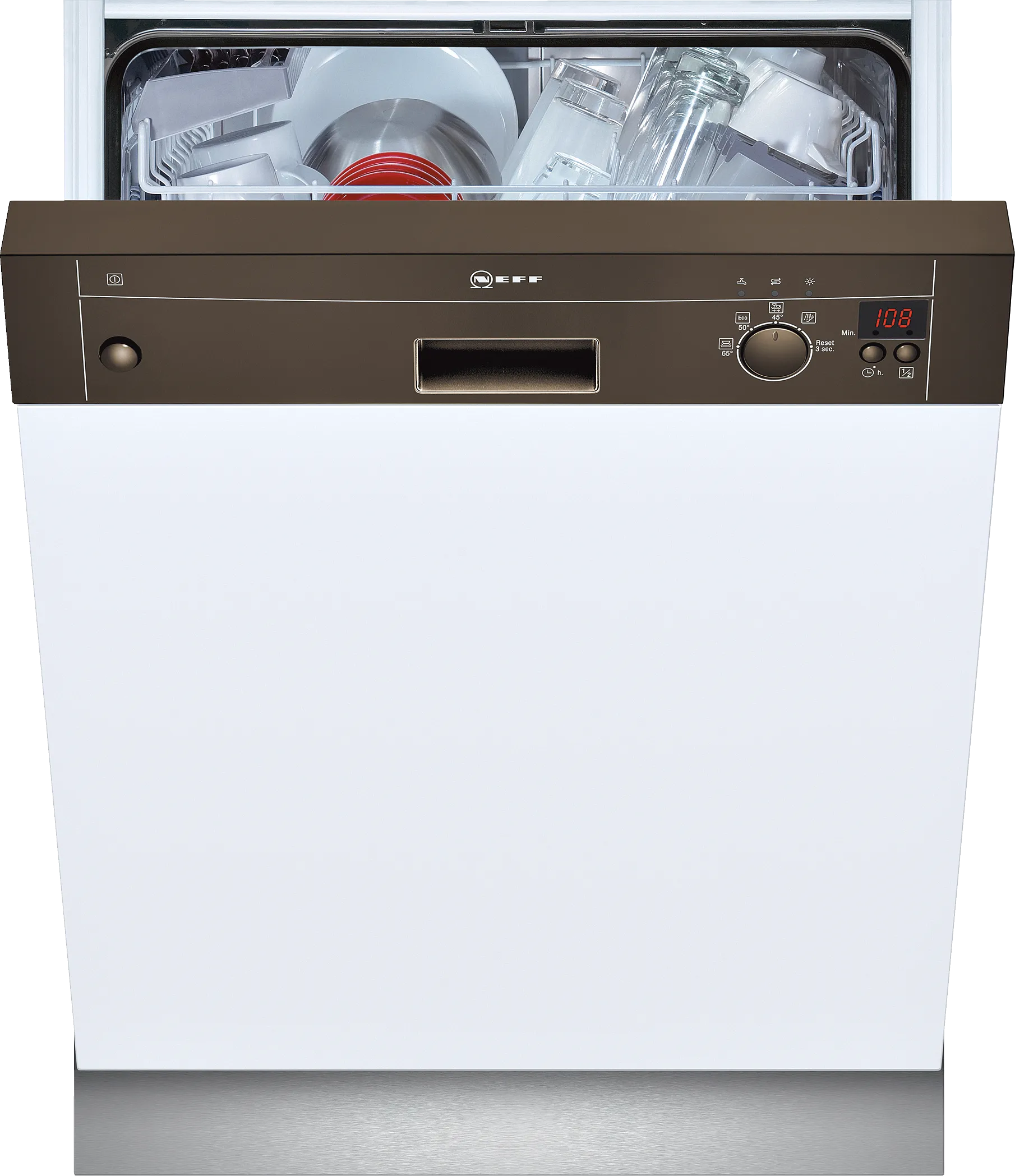 semi-integrated dishwasher 60 cm Brown