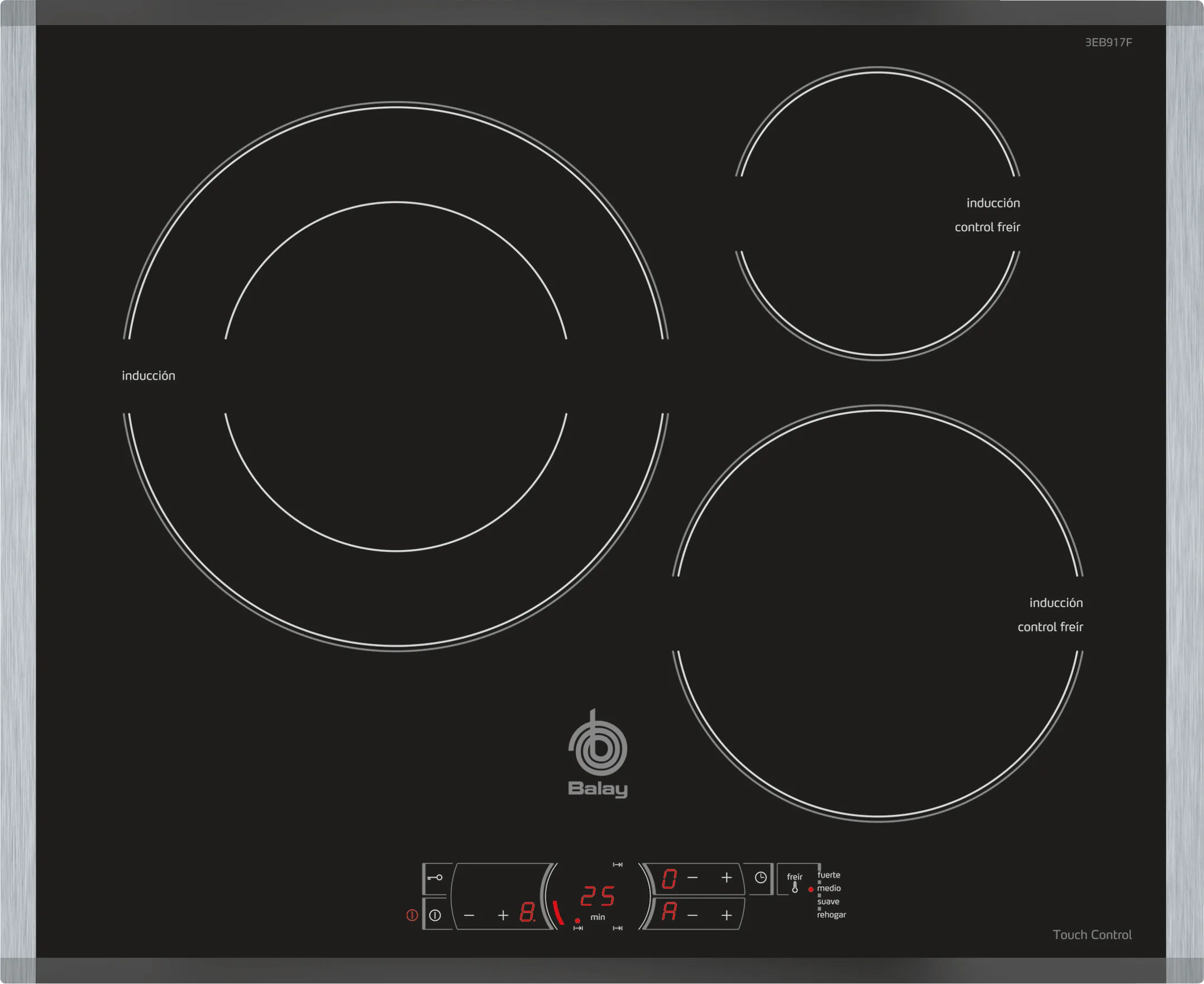  Induction hob 60 cm surface mount with frame