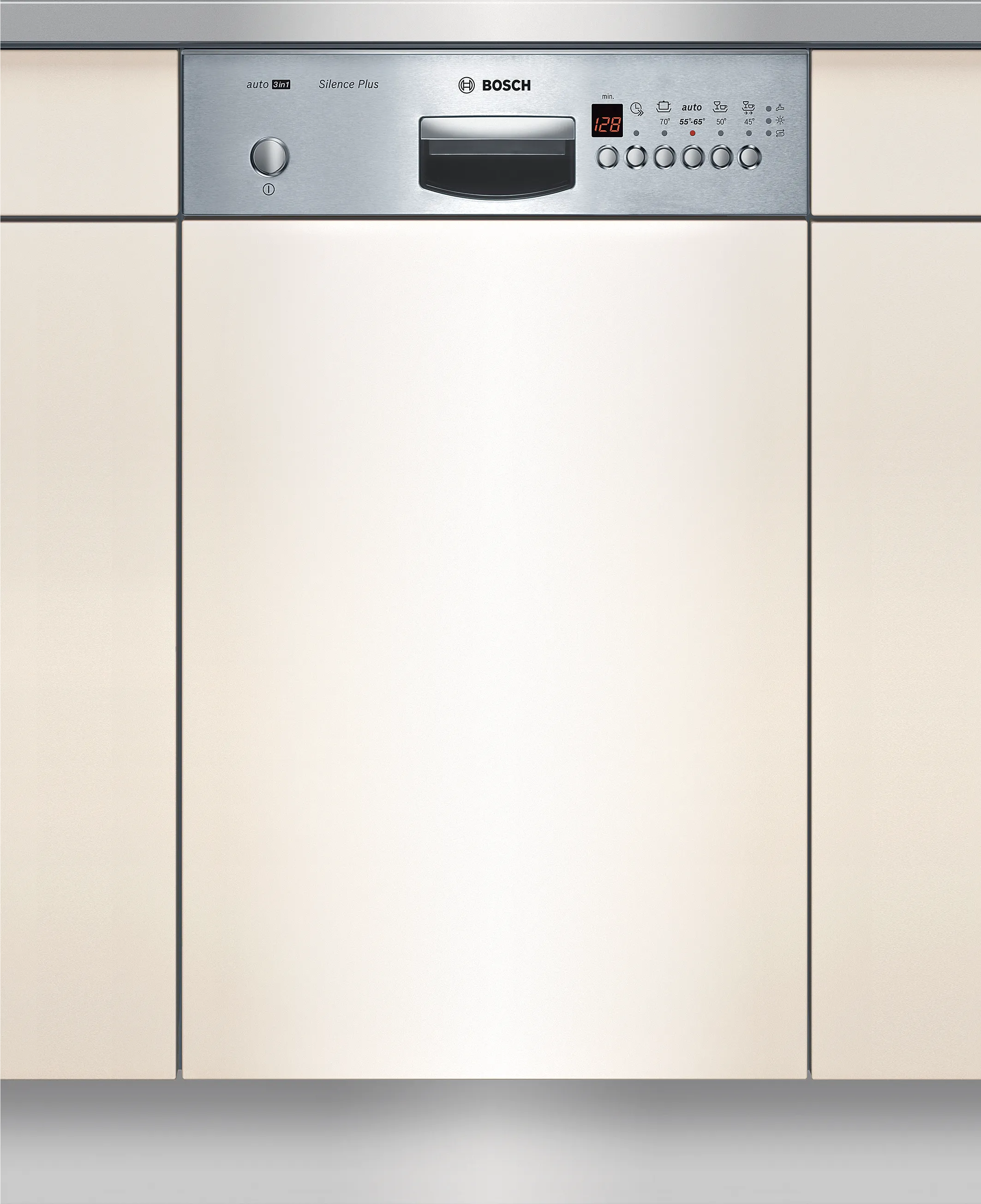 semi-integrated dishwasher 45 cm Brushed steel