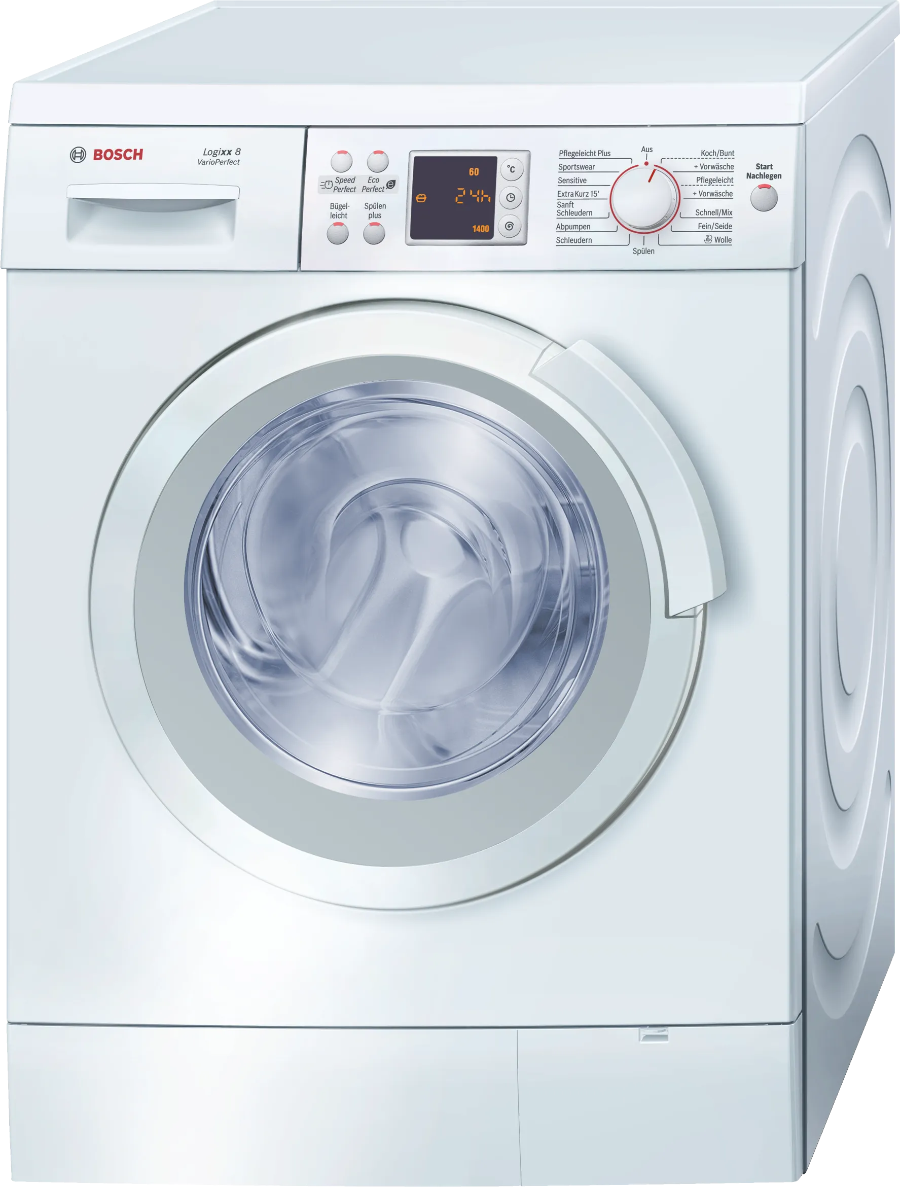 washing machine, frontloader fullsize 8 kg 1400 rpm, White