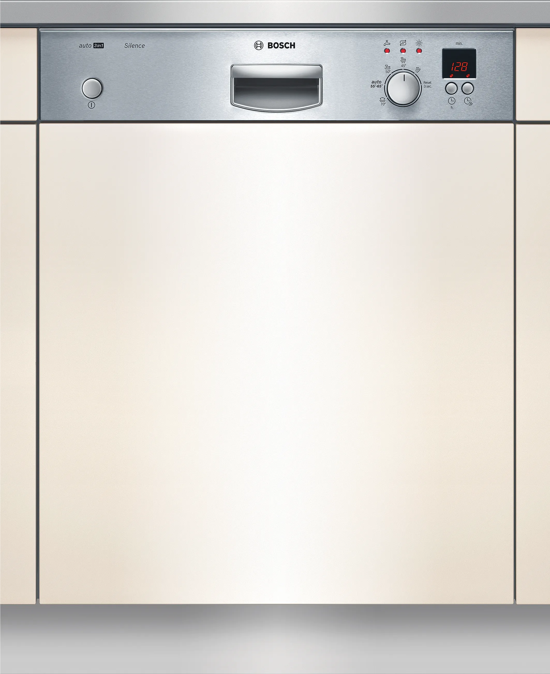 semi-integrated dishwasher 60 cm Brushed steel