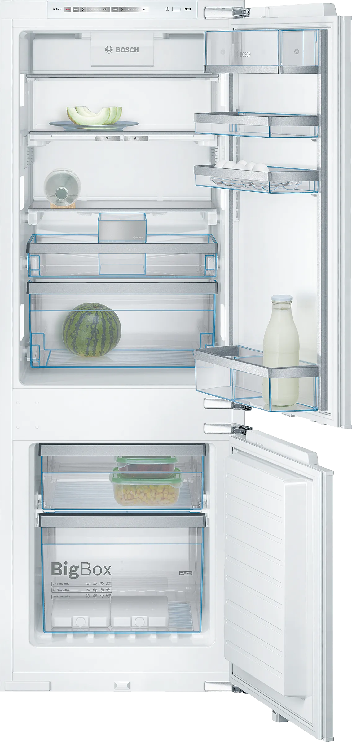 Series 8 built-in fridge-freezer with freezer at bottom 157.8 x 55.6 cm soft close flat hinge