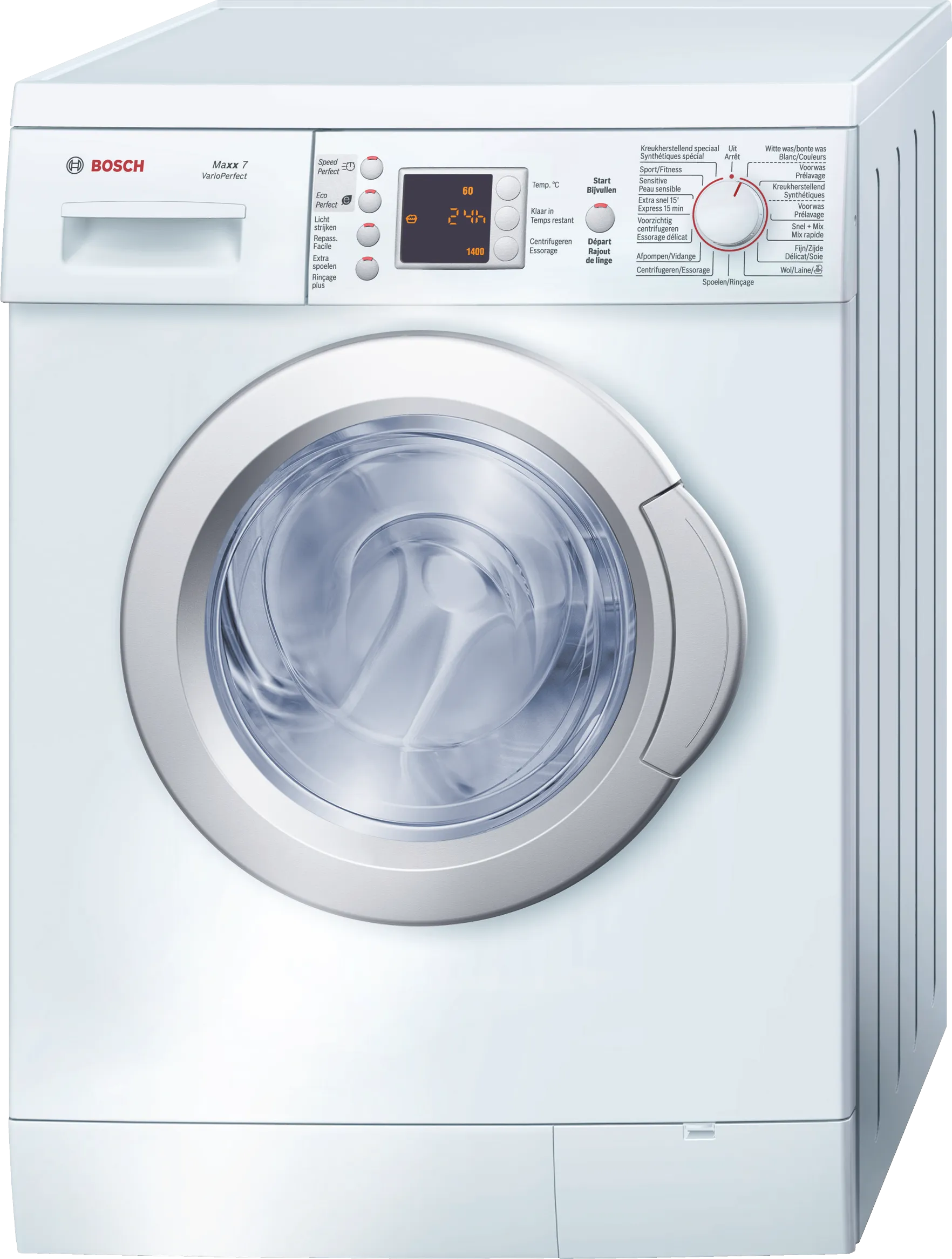 washing machine, frontloader fullsize 7 kg 1400 rpm, White