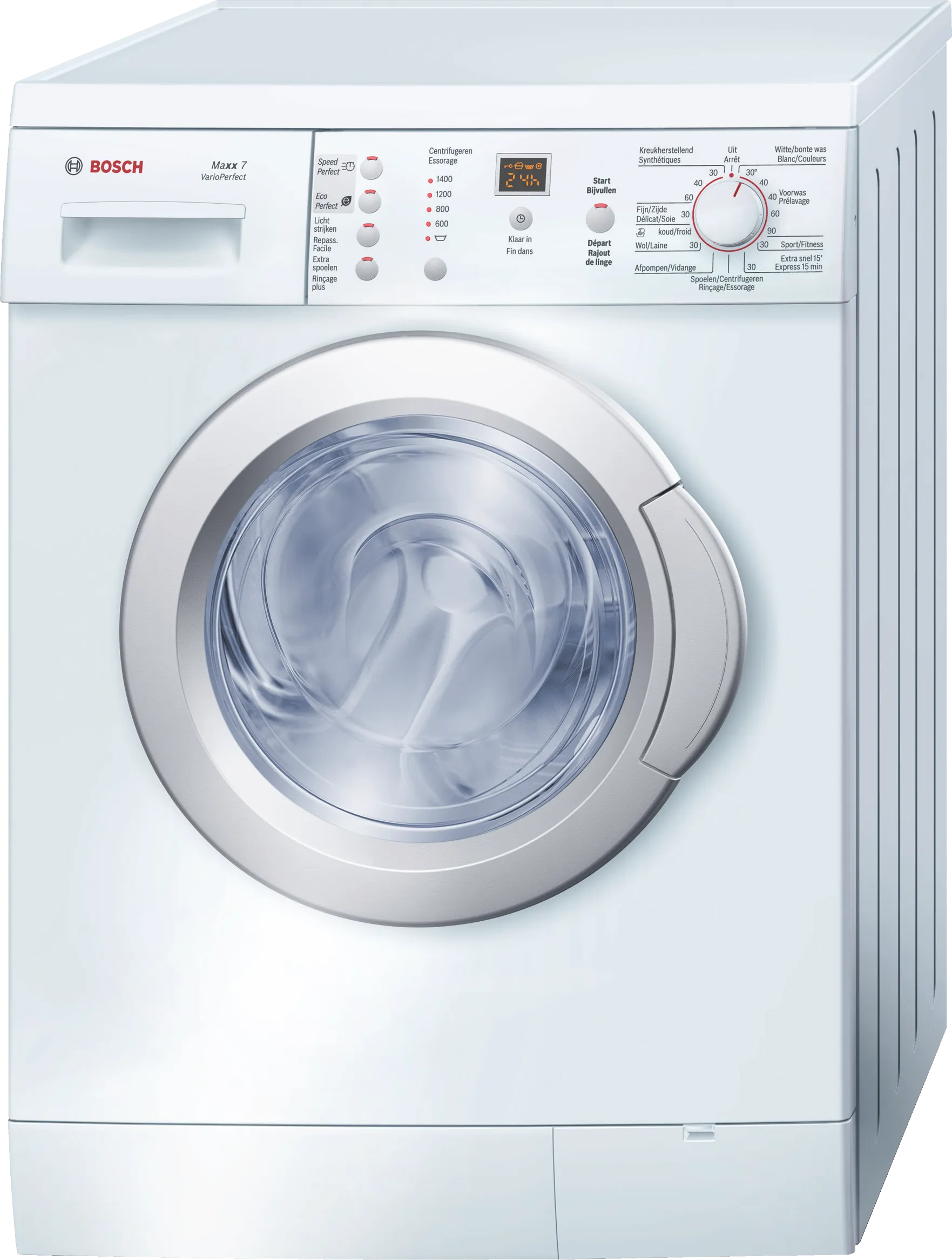 washing machine, frontloader fullsize 7 kg 1400 rpm, White