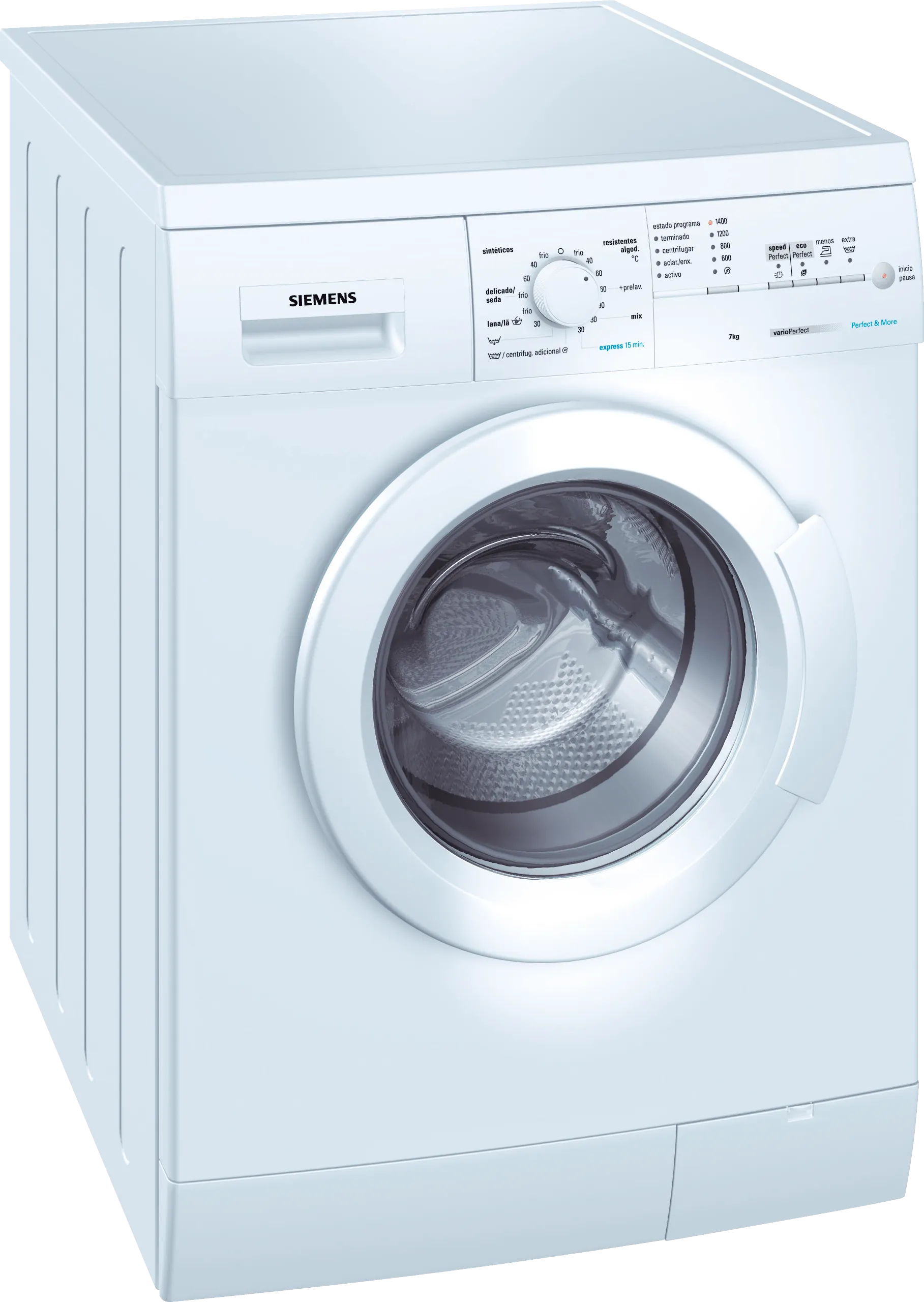 washing machine, frontloader fullsize 7 kg 1400 rpm, White