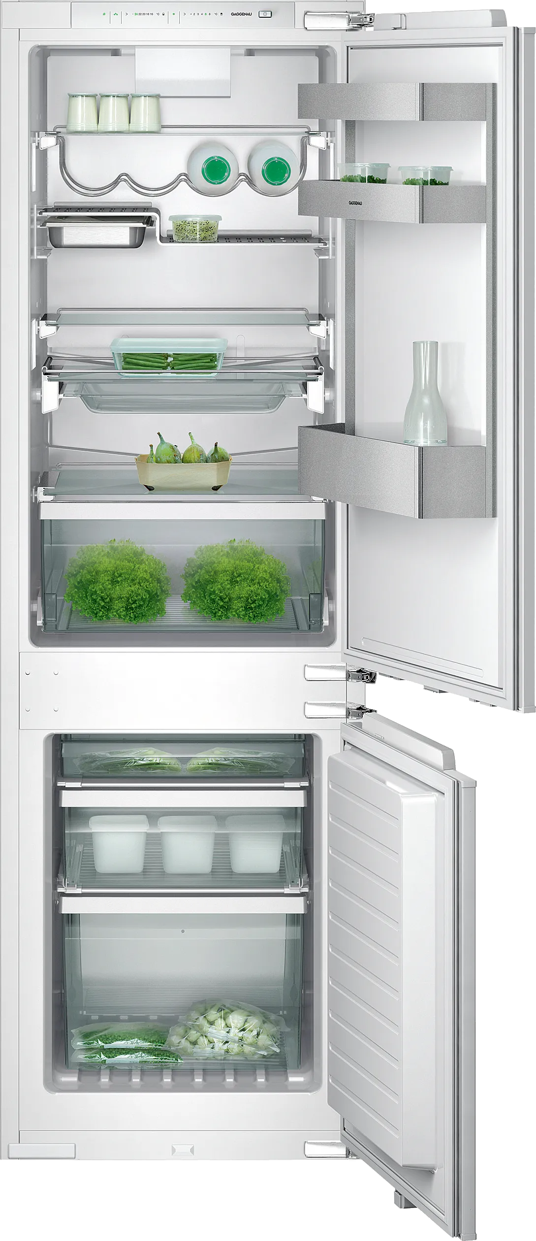 200 series Combinación frigorífico-congelador Vario 177.2 x 55.6 cm Cierre SoftClose con puerta fija 