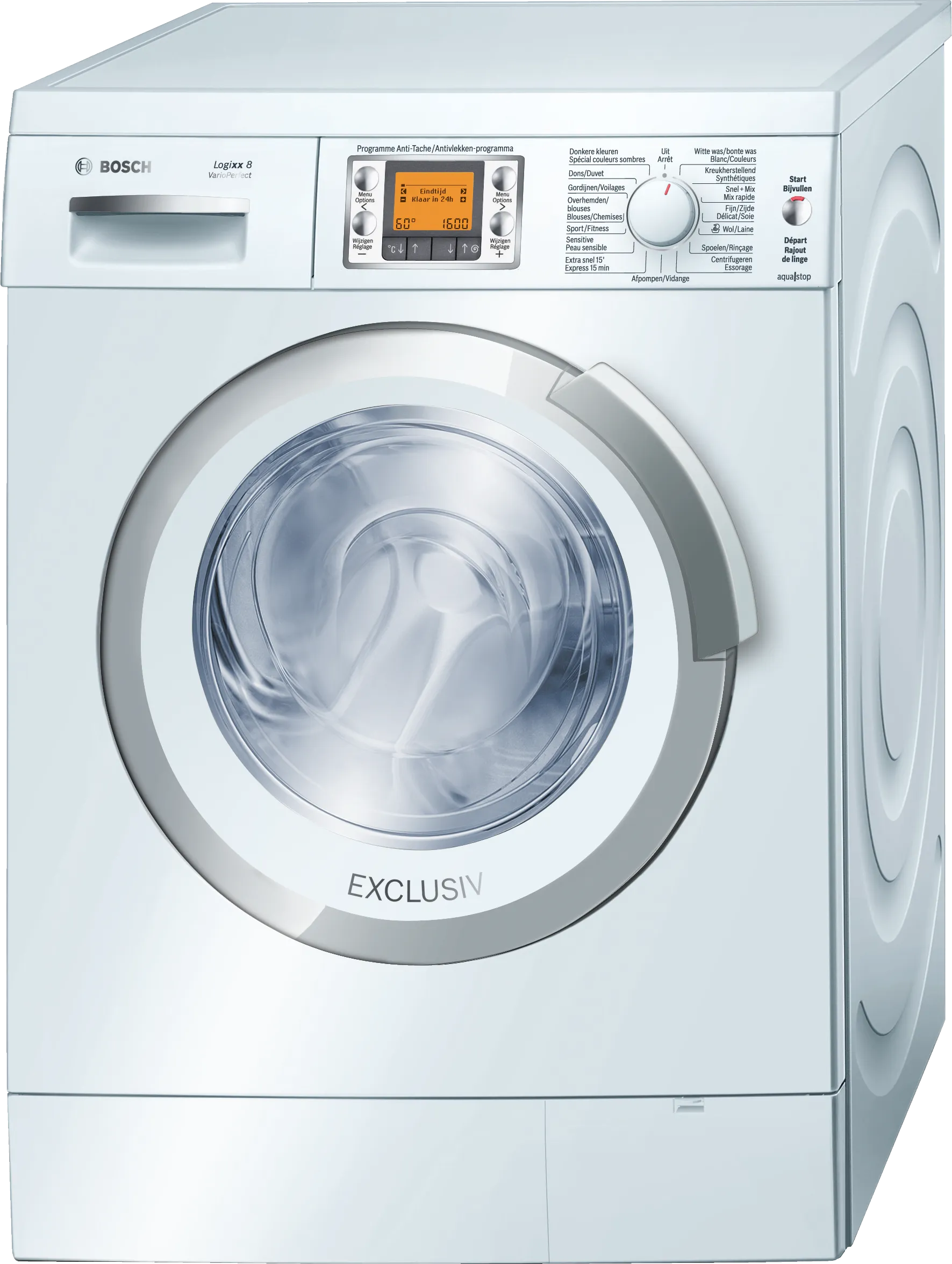 washing machine, frontloader fullsize 8 kg 1600 rpm, White