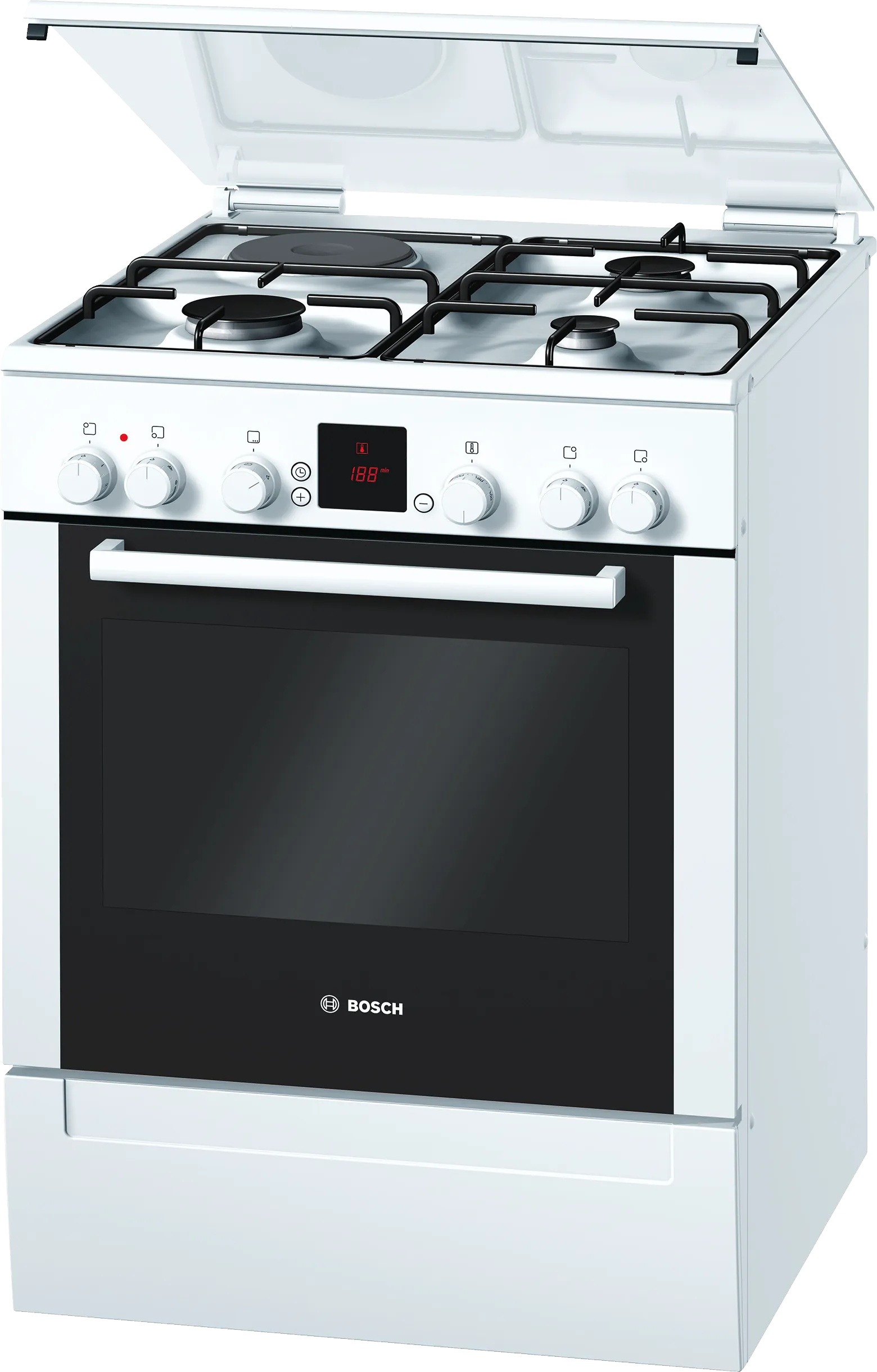 Series 4 Freestanding dual fuel cooker White