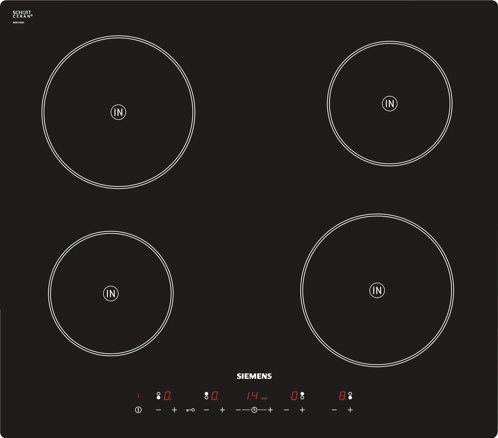  Induction hob 60 cm surface mount without frame