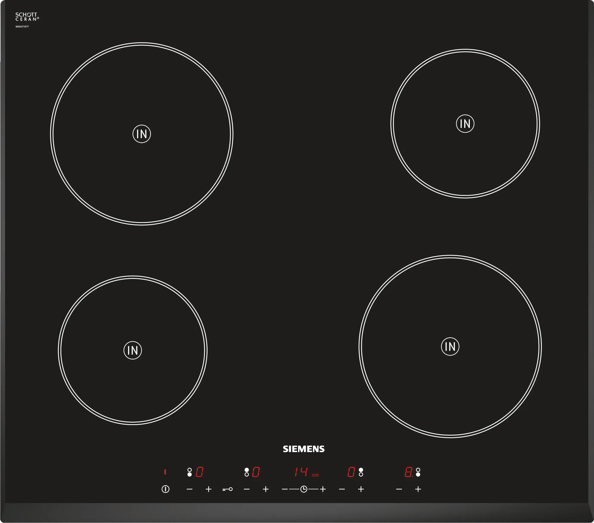 Induction hob 60 cm surface mount without frame