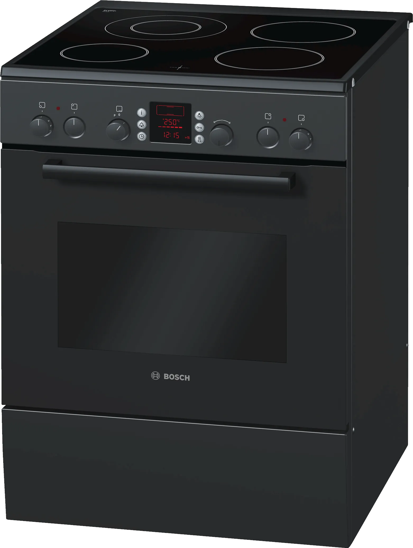 Freestanding electric cooker Black