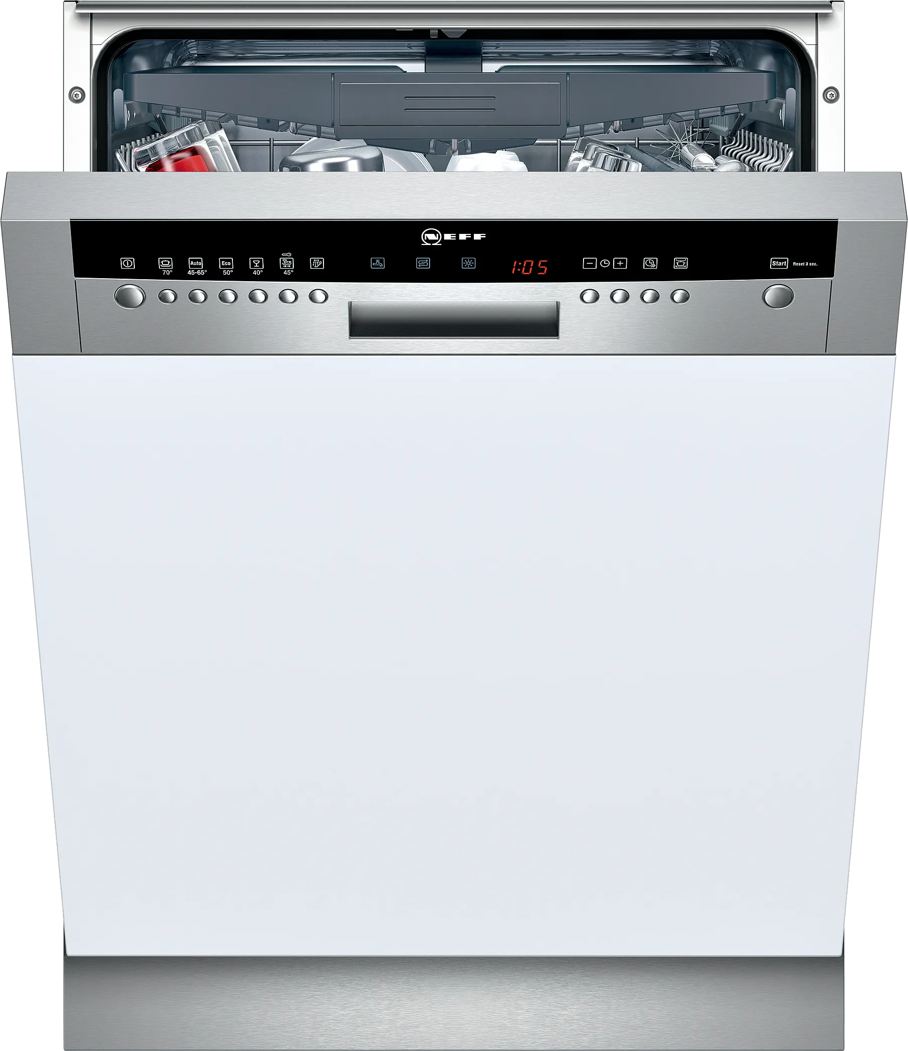 semi-integrated dishwasher 60 cm Brushed steel