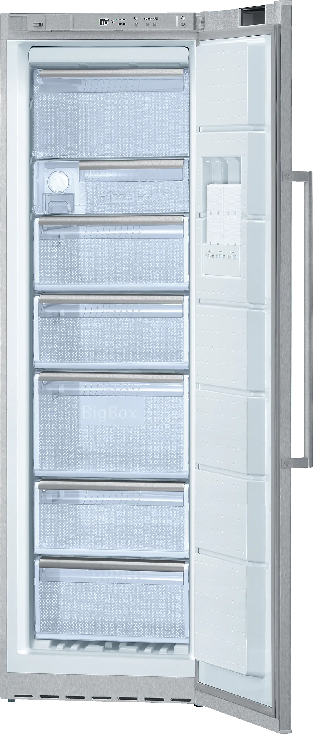 free-standing freezer 185 x 60 cm Stainless steel