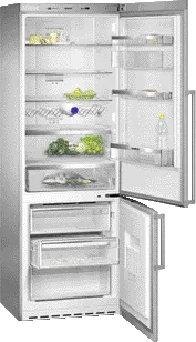  free-standing fridge-freezer with freezer at bottom 200 x 70 cm Brushed steel anti-fingerprint, Silver