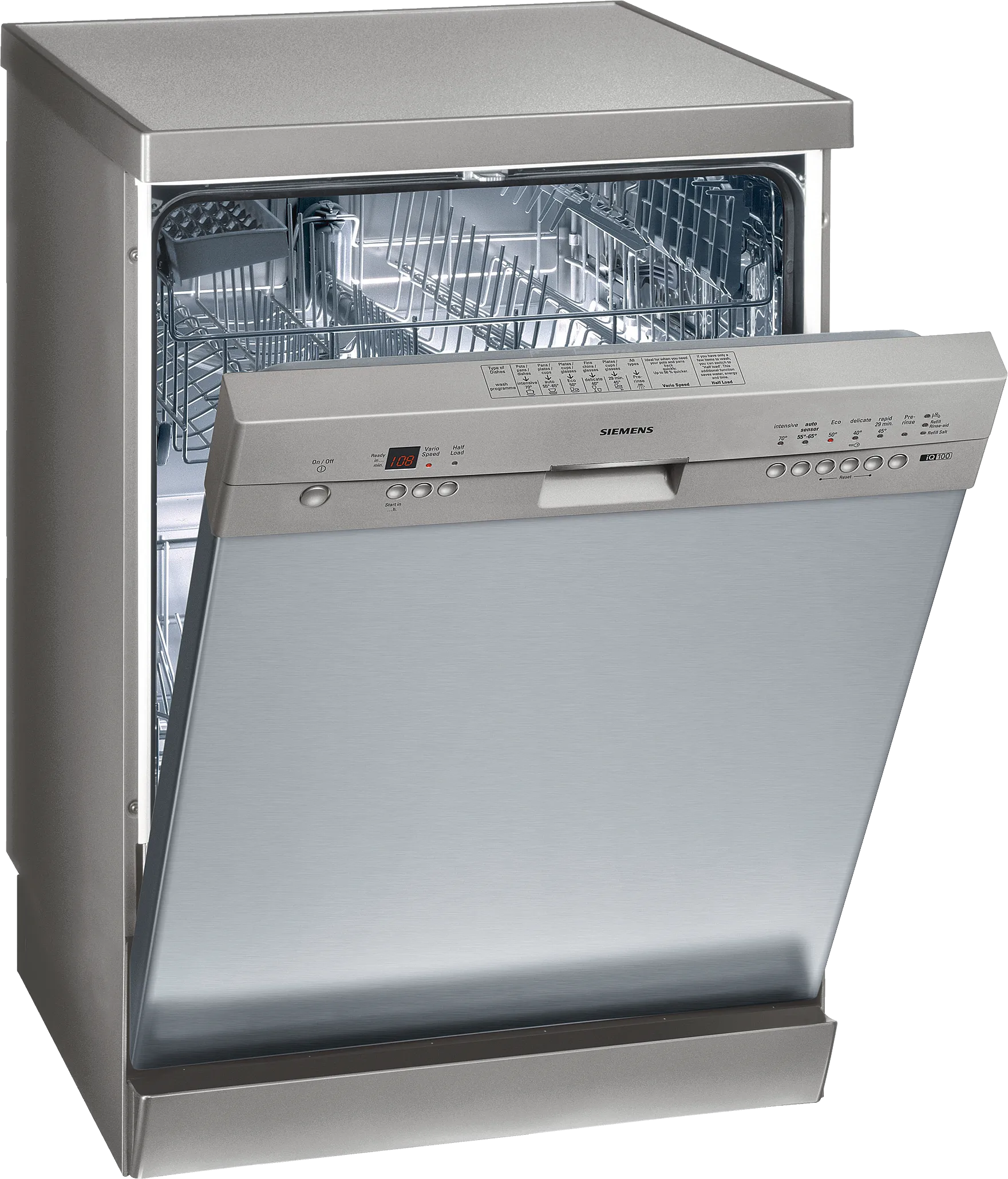  free-standing dishwasher 60 cm Brushed steel anti-fingerprint