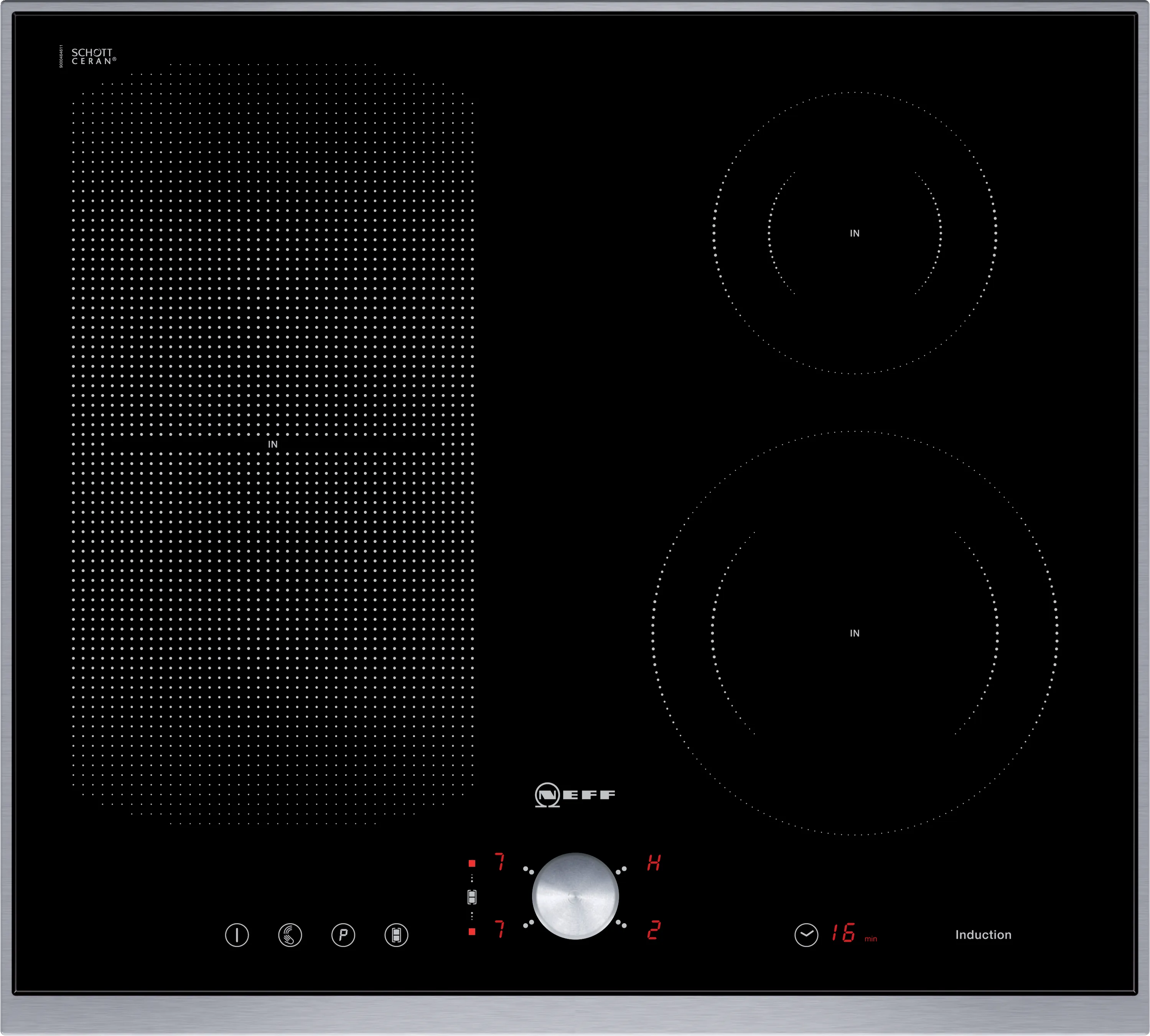  Flex induction hob 60 cm surface mount with frame