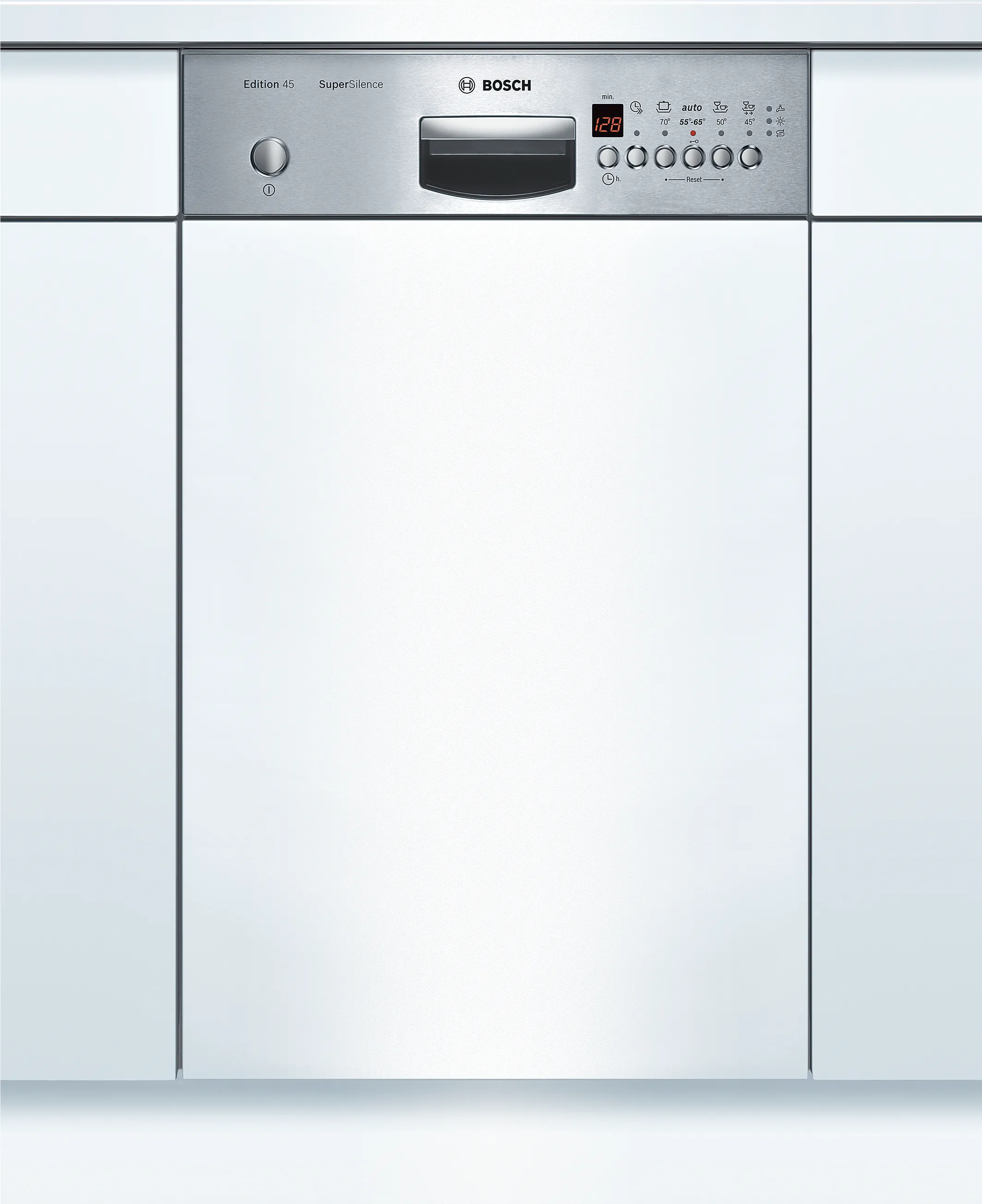semi-integrated dishwasher 45 cm Brushed steel