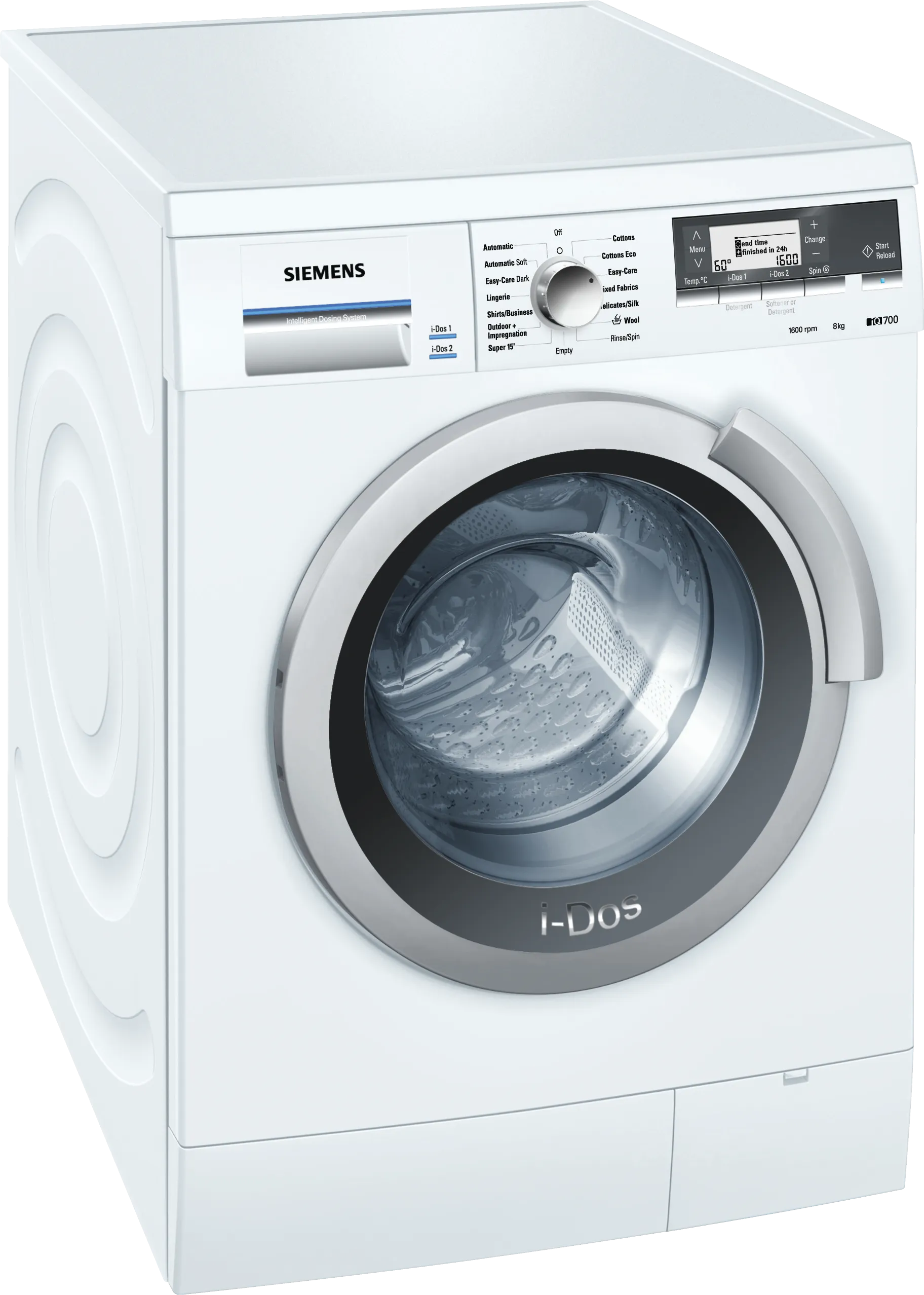 iQ700 washing machine, frontloader fullsize 8 kg 1600 rpm, White
