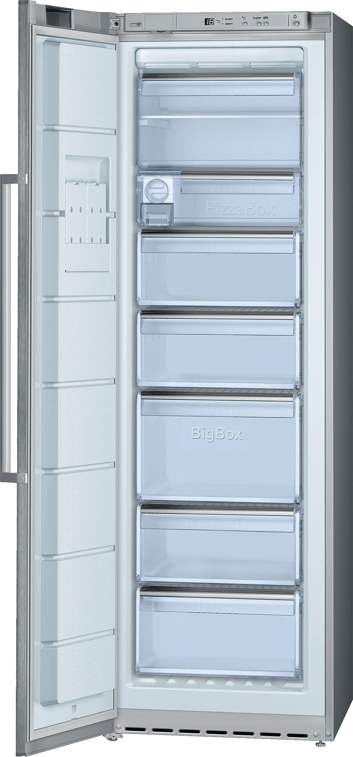  free-standing freezer 185 x 60 cm Stainless steel