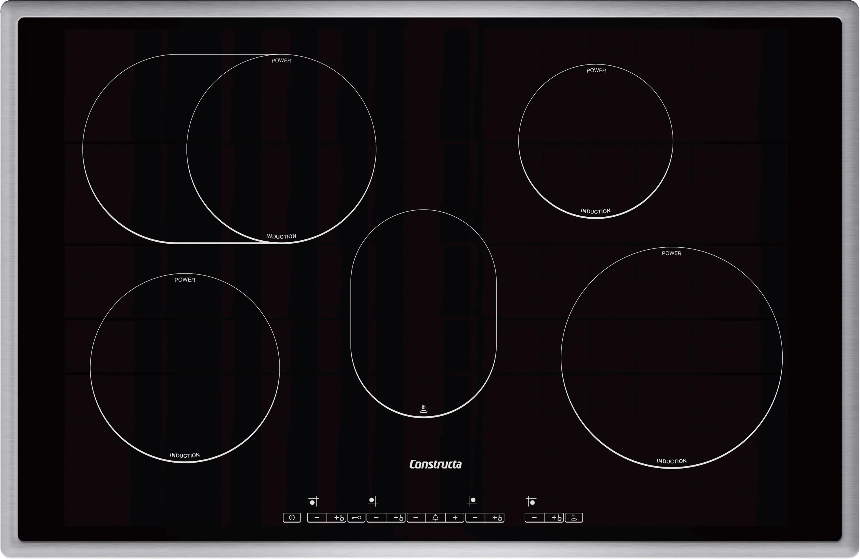  Induction hob 80 cm surface mount with frame
