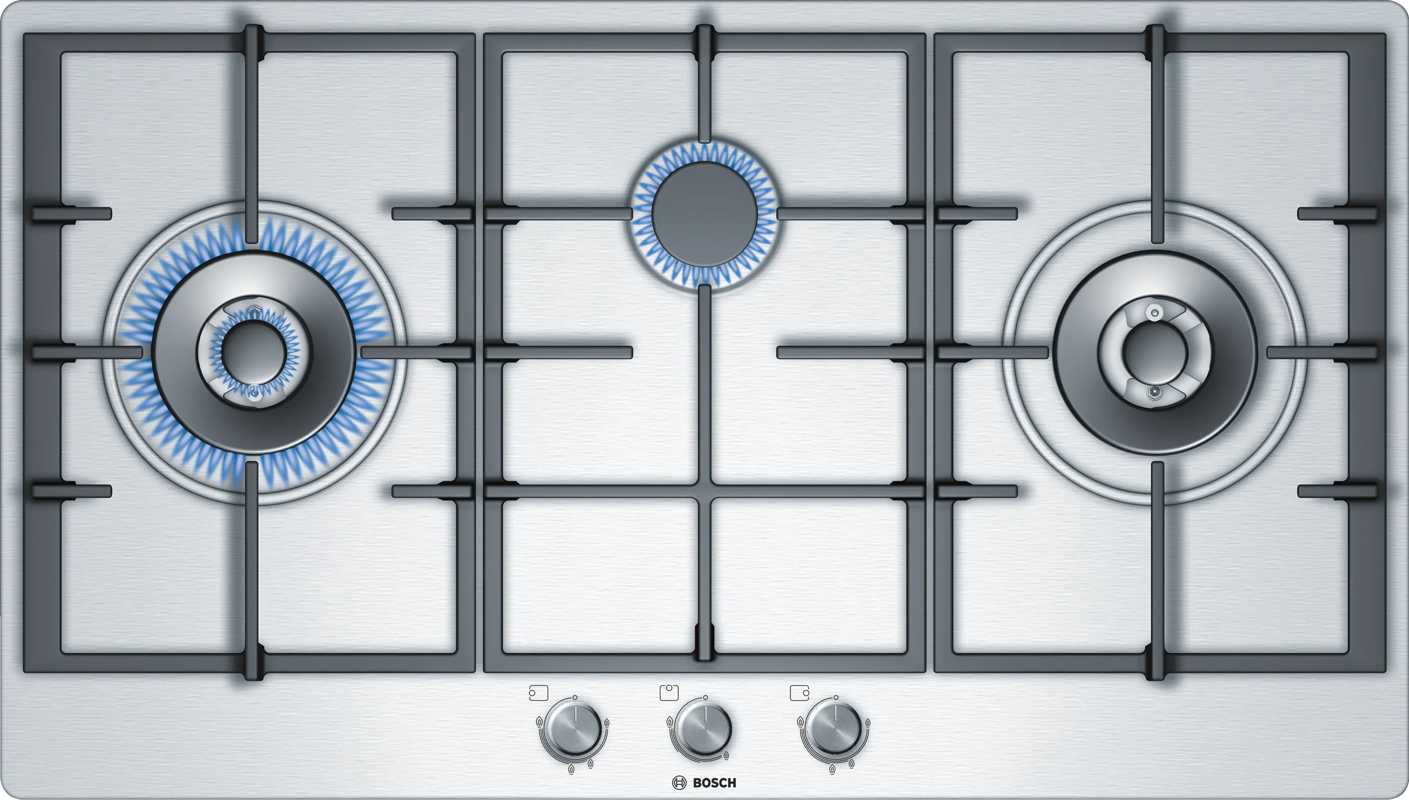  Gas hob 90 cm Stainless steel