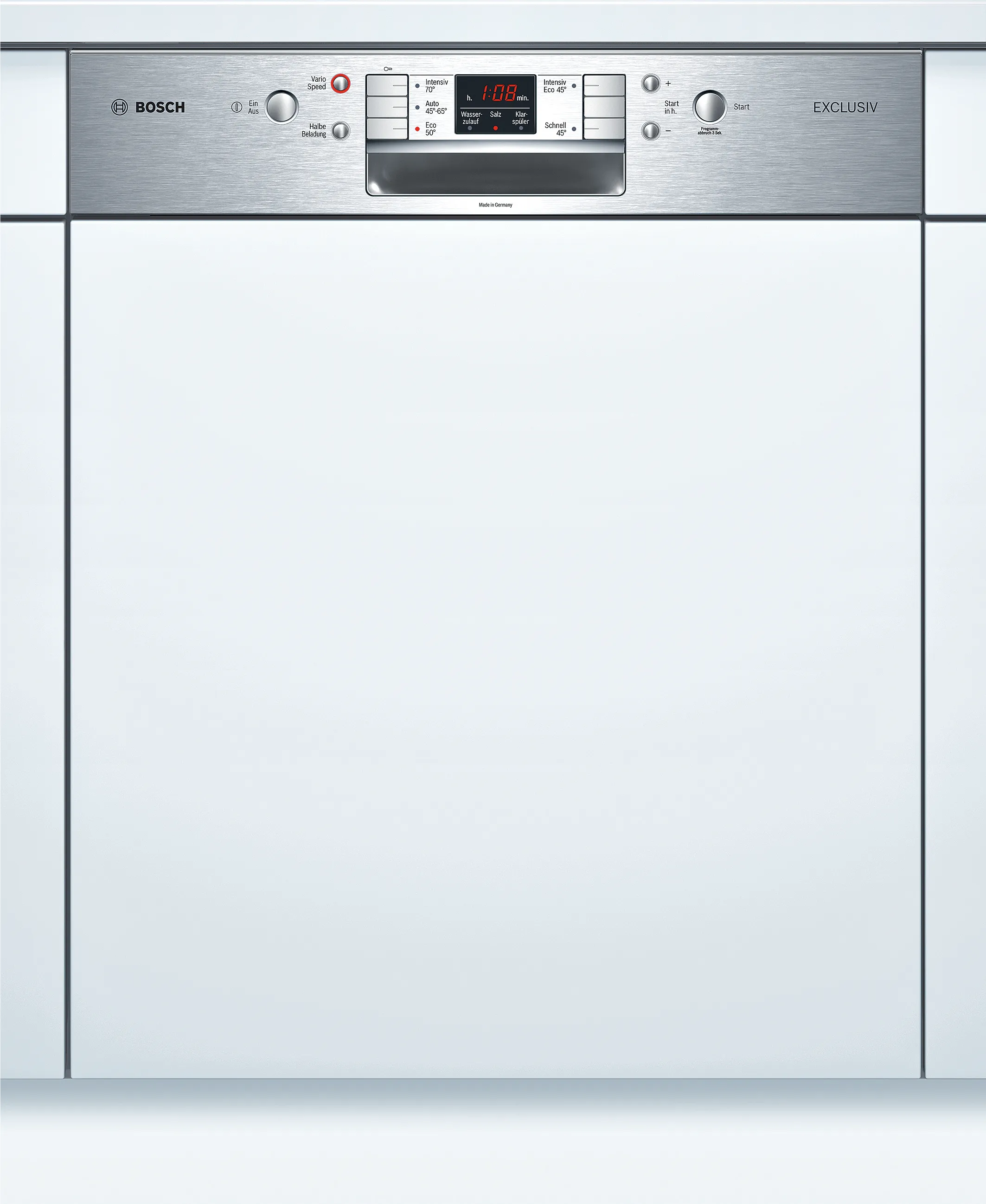 semi-integrated dishwasher 60 cm Brushed steel