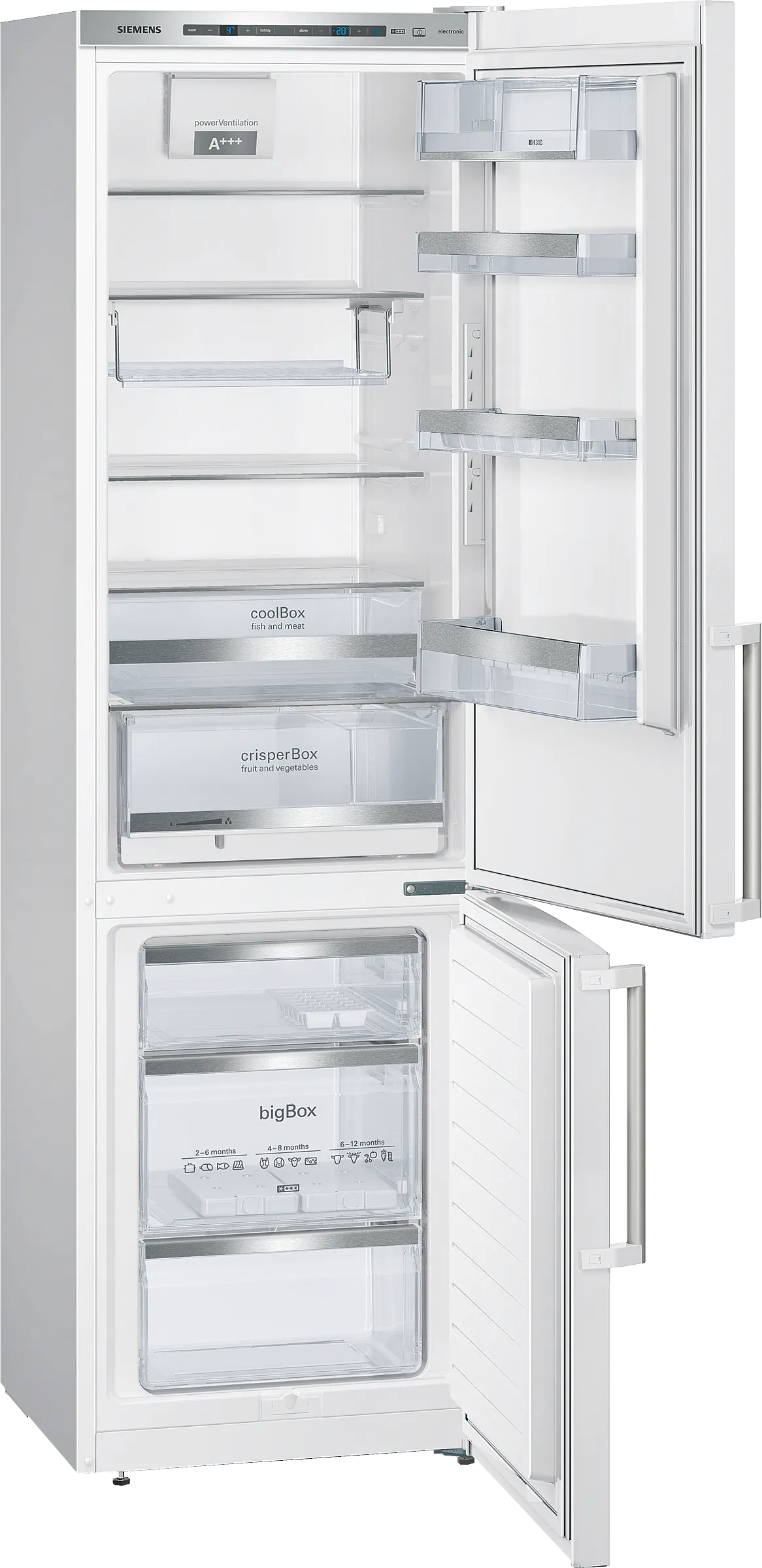 iQ500 free-standing fridge-freezer with freezer at bottom 201 x 60 cm White