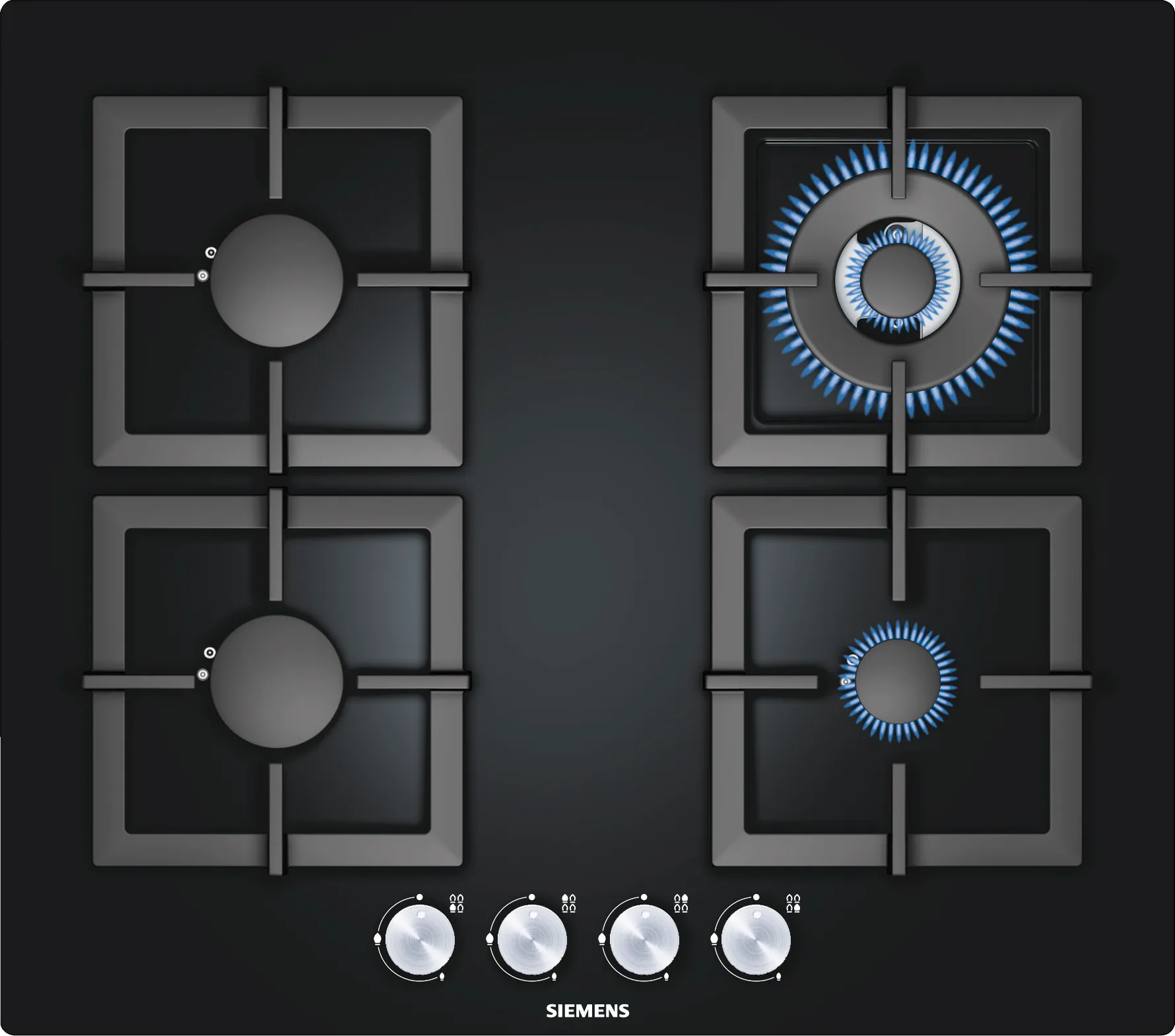 iQ500 Gas hob 60 cm Tempered glass, Black