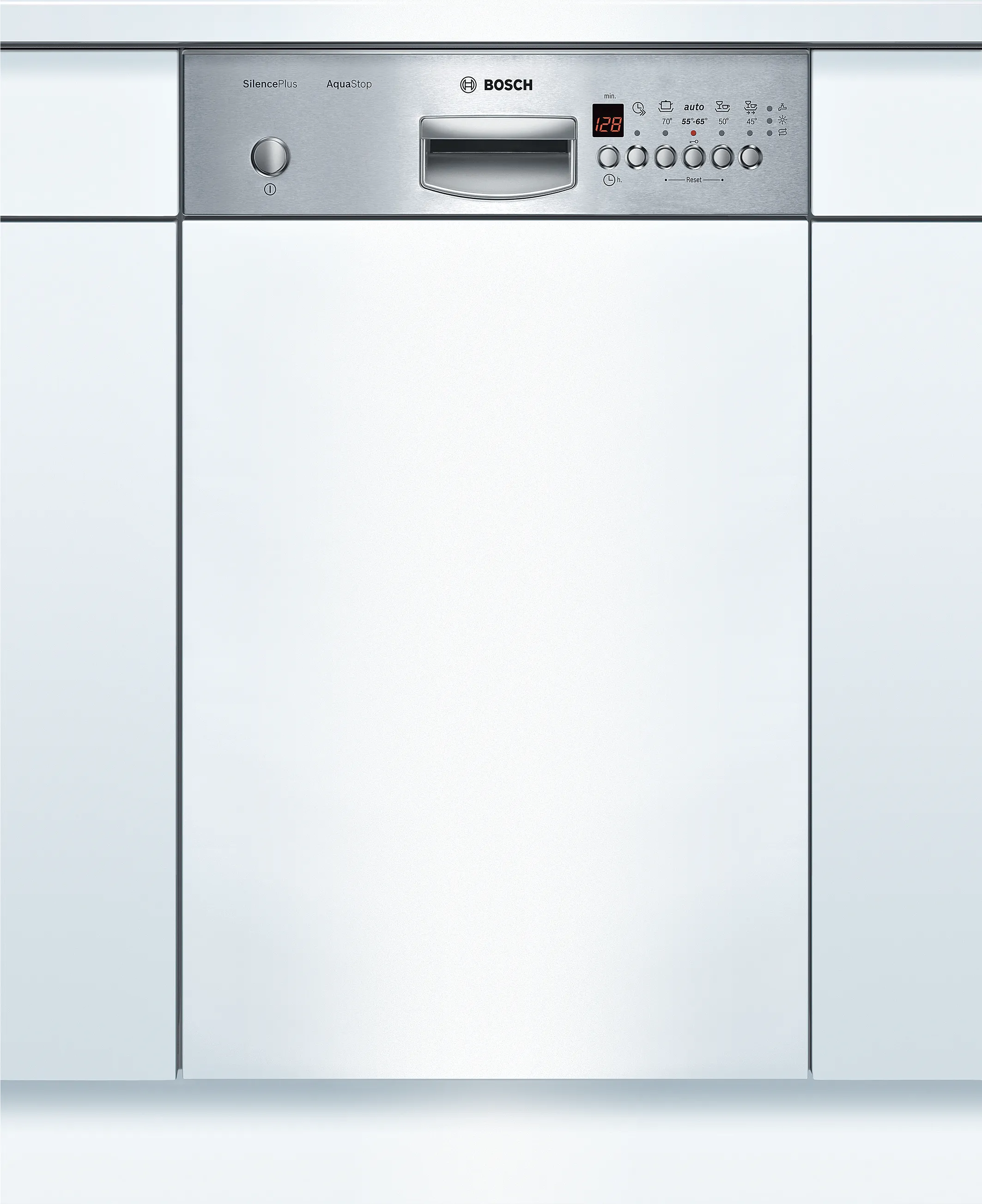 semi-integrated dishwasher 45 cm Brushed steel