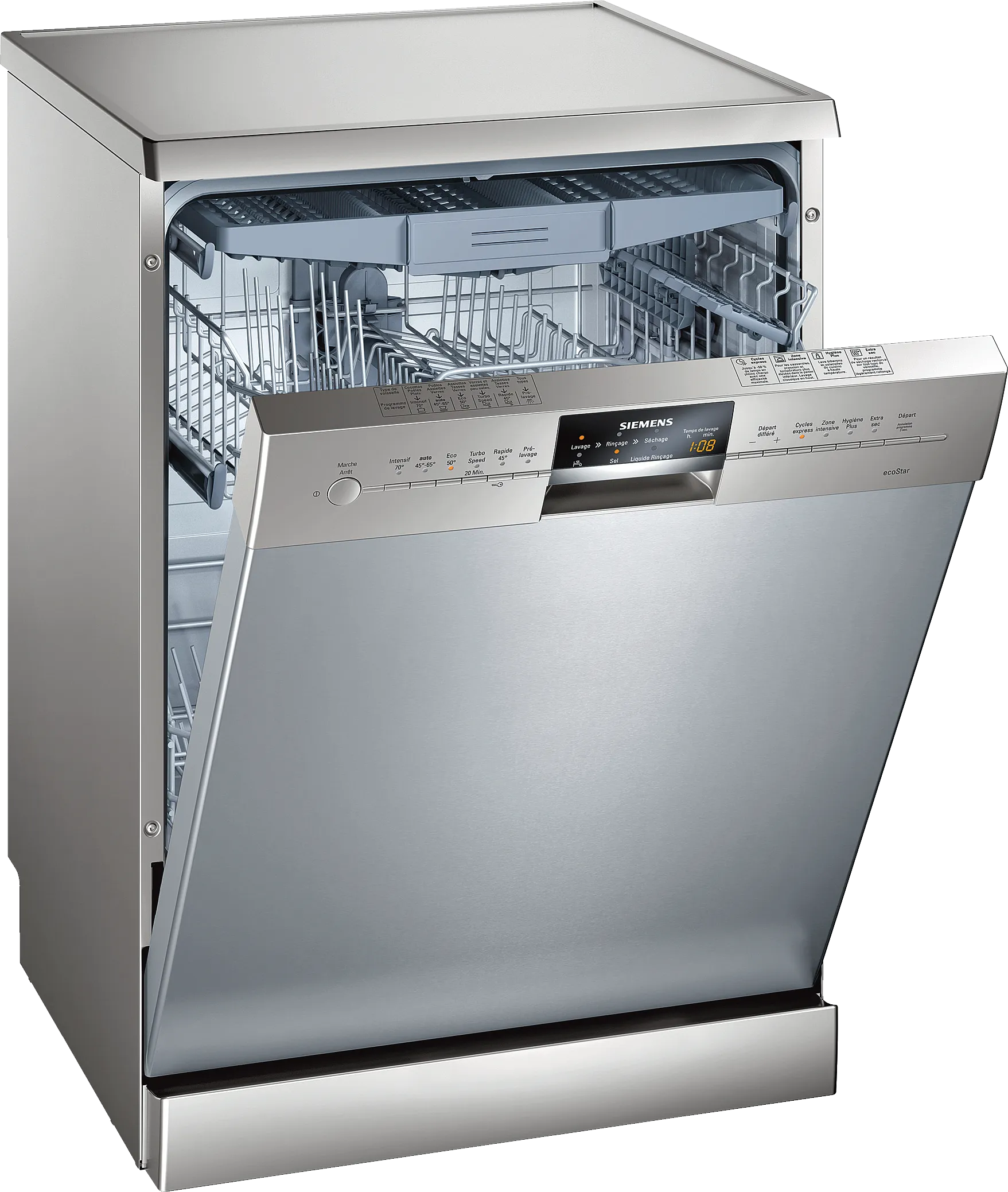 free-standing dishwasher 60 cm Brushed steel anti-fingerprint