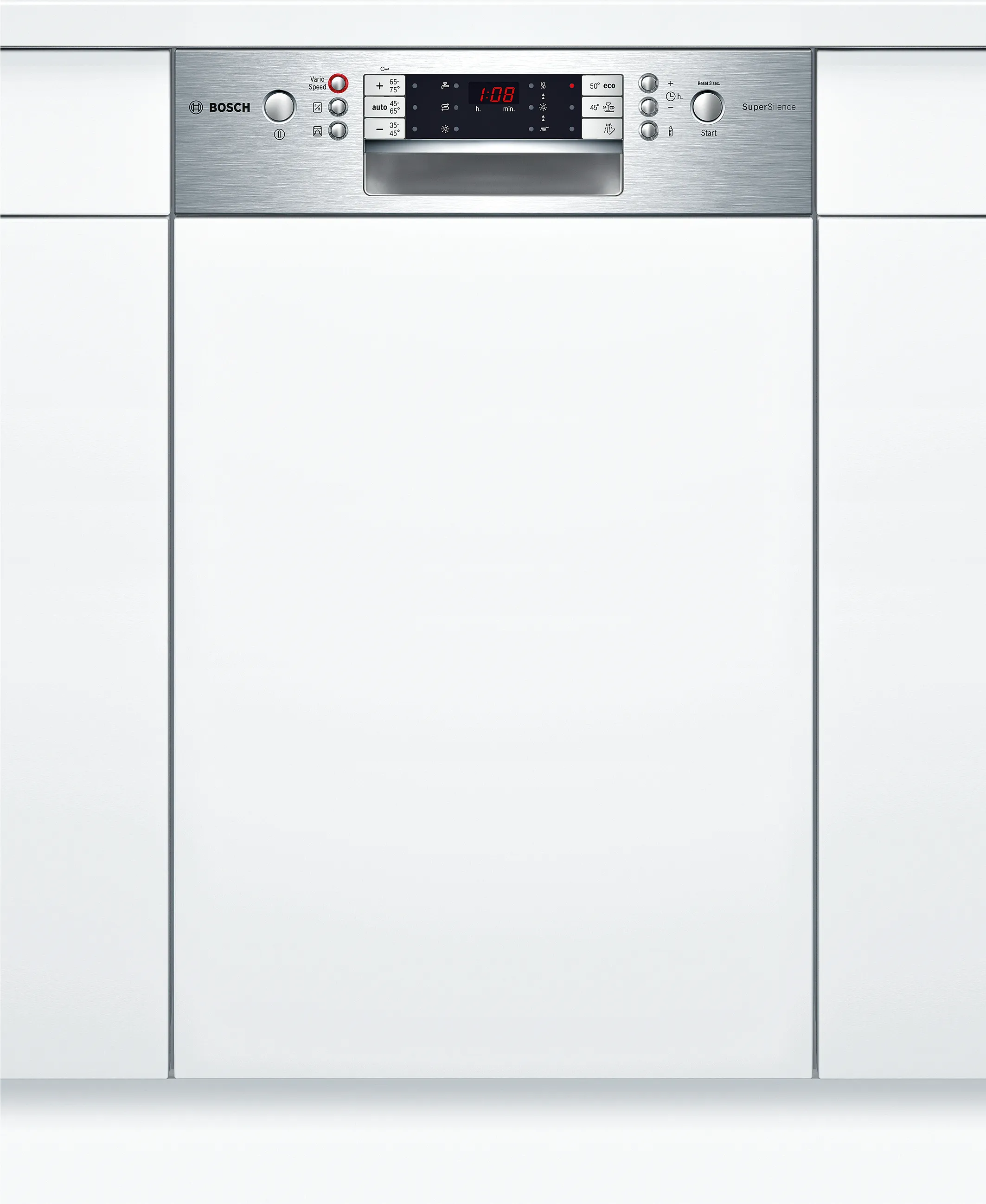 semi-integrated dishwasher 45 cm Brushed steel