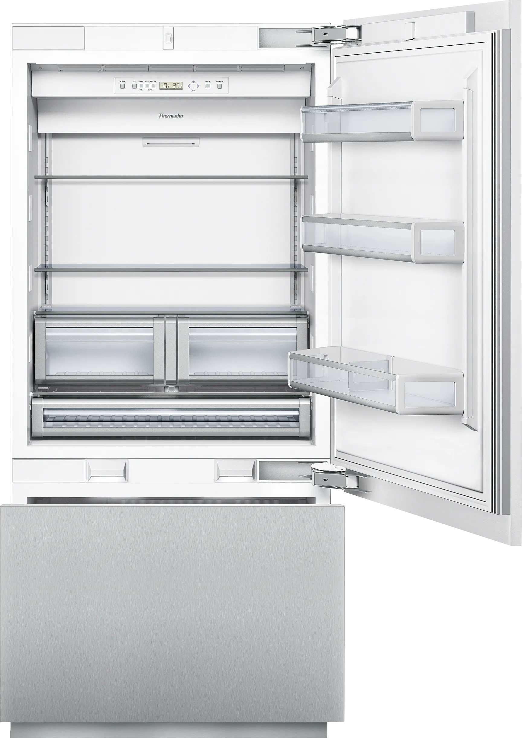  built-in fridge-freezer with freezer at bottom 36'' Panel Ready