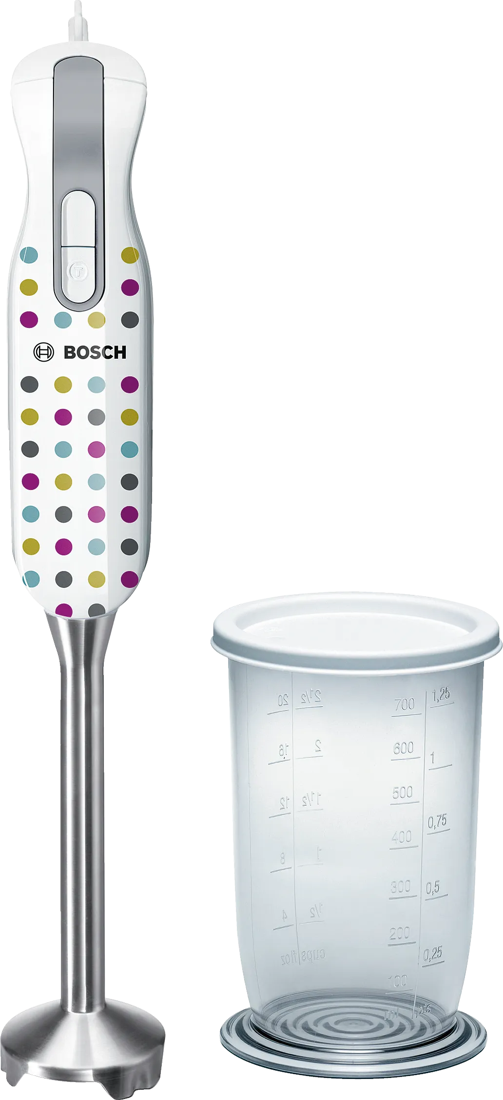 Hand blender 500 W, Edelstahl-Fuss 500 W White, grey