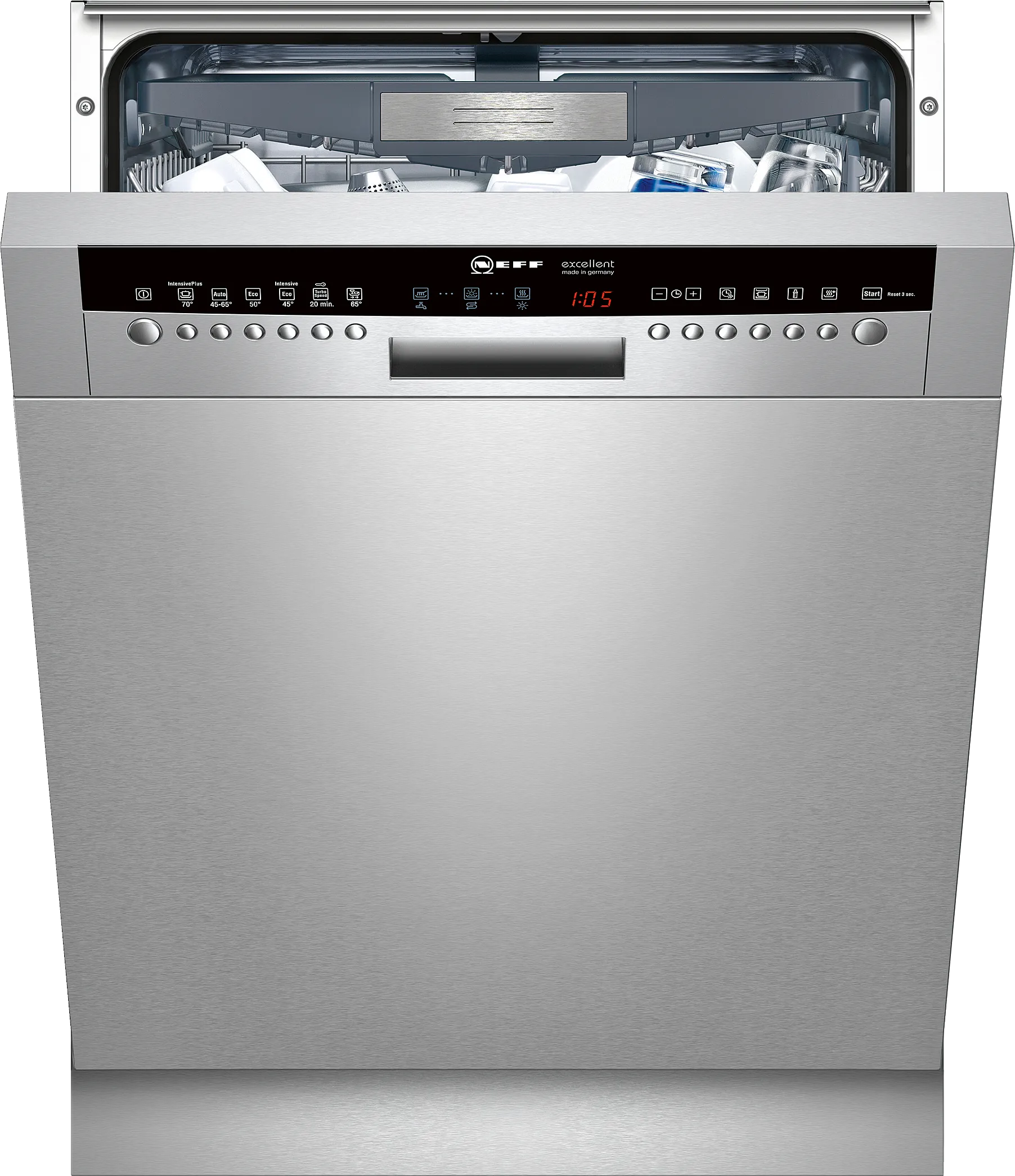  built-under dishwasher 60 cm Brushed steel
