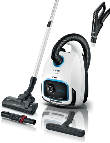 BOSCH Serie 6 Staubsauger mit Beutel ProSilence Weiß BGL6TSIL