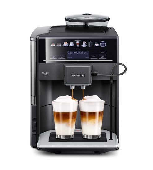 Siemens Helautomatisk kaffemaskin EQ6 plus s400 Safir svart metallic TE654319RW