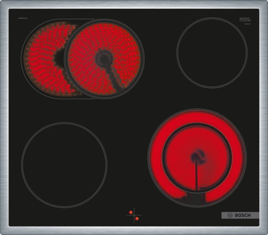 BOSCH Serie 4 Elektro-Kochfeld 60 cm herdgesteuert, Schwarz, Mit Rahmen aufliegend NKN64RGA2E