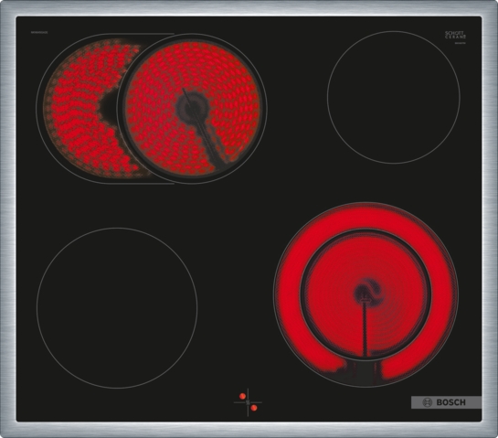 BOSCH Serie 4 Elektro-Kochfeld 60 cm herdgesteuert, Schwarz, Mit Rahmen aufliegend NKN645GA2E