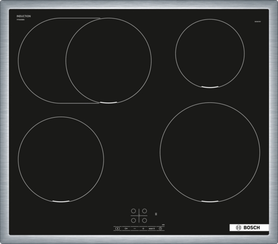 BOSCH Serie 4 Induktionskochfeld 60 cm Schwarz, Mit Rahmen aufliegend PIF645BB5E