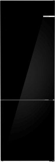 Bosch Produktbild: Bosch Serie 6 Freistehende Kühl-Gefrier-Kombination mit Gefrierbereich unten, Glastür 203 x 70 cm Schwarz, Total No Frost