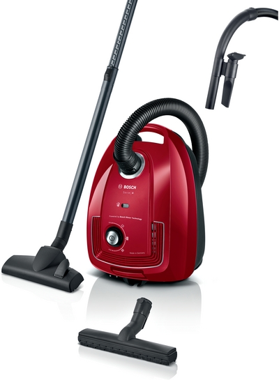 BOSCH Serie 4 Staubsauger mit Beutel Rot BGD38RD1H