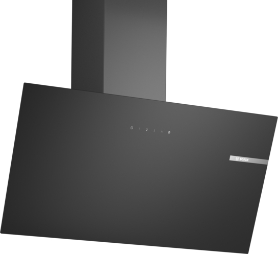 Bosch Serie 2 Vägghängd köksfläkt 80 cm Klarglas med svart tryck, Svart