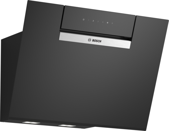 Bosch Produktbild: Bosch Serie 4 Umluft-Wandhaube 60 cm Klarglas schwarz bedruckt, Schwarz
