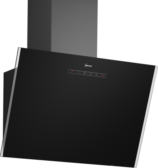 Neff N 30 Vägghängd köksfläkt 60 cm Klarglas med svart tryck, Svart