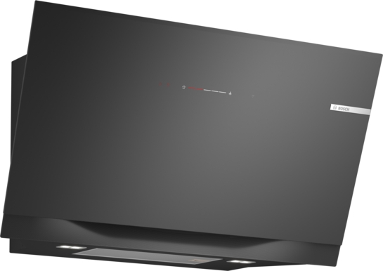 Bosch Produktbild: Bosch Serie 8 Umluft-Wandhaube 90 cm Klarglas schwarz bedruckt, Schwarz