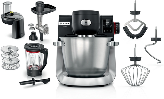 BOSCH Serie 6 Küchenmaschine mit Waage 1600 W Schwarz, Edelstahl gebürstet MUMS6ZS34