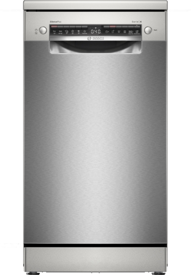 Bosch Produktbild: Bosch Serie 4 Freistehender Geschirrspüler 45 cm Gebürsteter Stahl mit Anti-Fingerprint