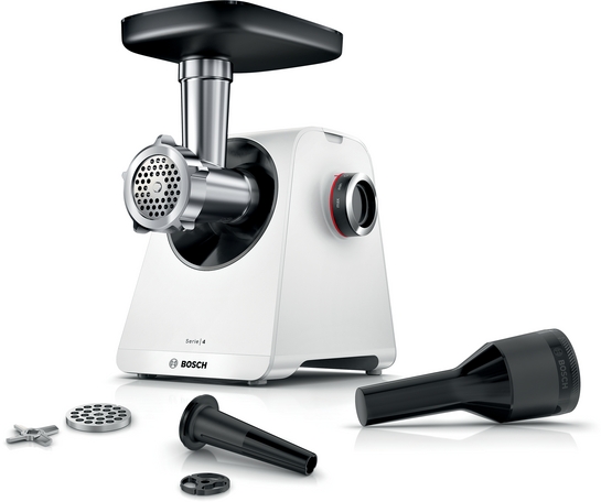 BOSCH Serie 4 Fleischwolf MultiPower 1900 W Weiß, Weiß MFWS420W
