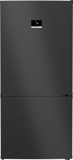 Bosch Produktbild: Bosch Serie 8 Freistehende Kühl-Gefrier-Kombination mit Gefrierbereich unten 186 x 86 cm Gebürsteter schwarzer Stahl AntiFingerprint